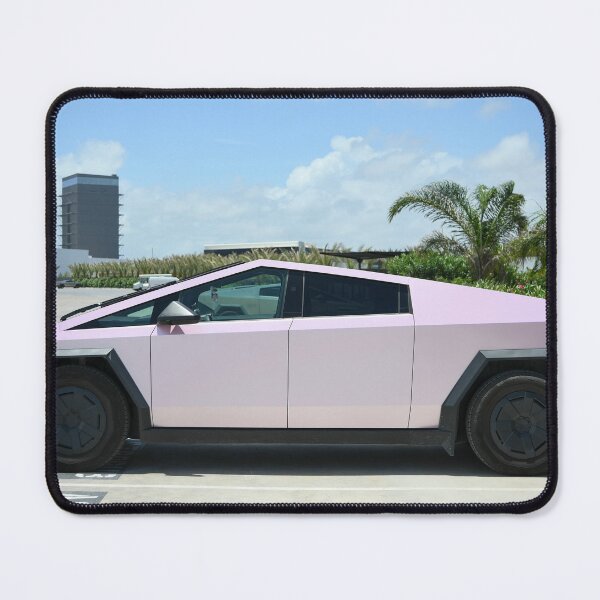 Item preview, Pink Tesla Cyber Truck outside SpaceX Starbase production facility designed and sold by STFPhotoAgency.