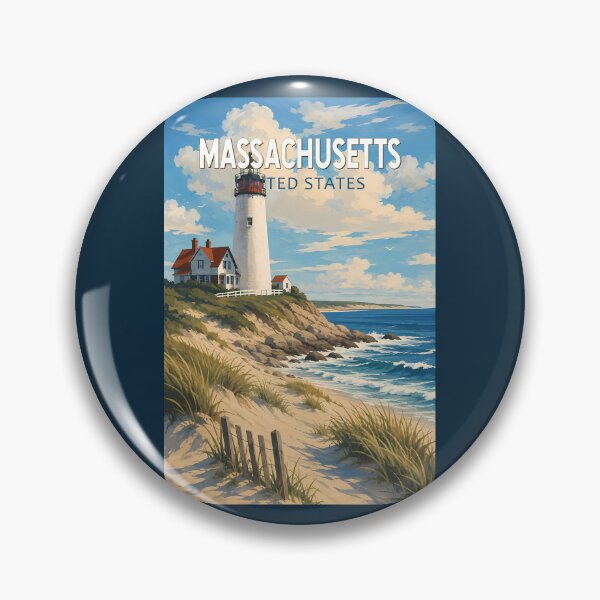 Item preview, Massachusetts Illustration Travel Art Vintage designed and sold by KrisSidDesigns.