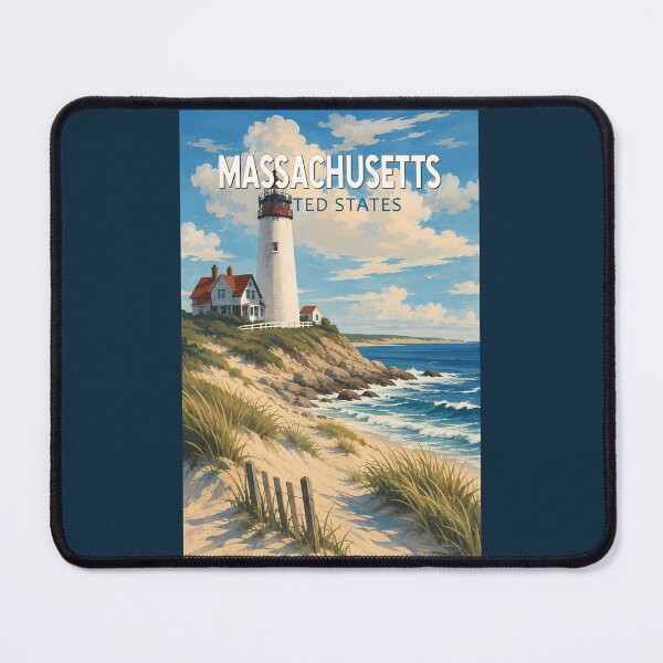 Item preview, Massachusetts Illustration Travel Art Vintage designed and sold by KrisSidDesigns.