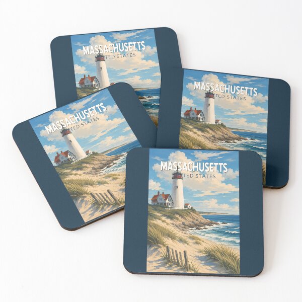 Item preview, Massachusetts Illustration Travel Art Vintage designed and sold by KrisSidDesigns.