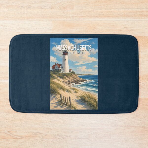 Item preview, Massachusetts Illustration Travel Art Vintage designed and sold by KrisSidDesigns.