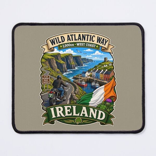 Item preview, Wild Atlantic Way Ireland Motorcycle Sticker & TShirt 07 designed and sold by OuterShellUK.