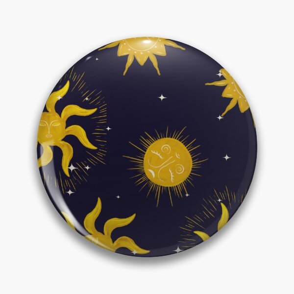 Item preview, Vintage Mystic Celestial Suns and Stars in Gold and Crimson Red designed and sold by aneladesigns.