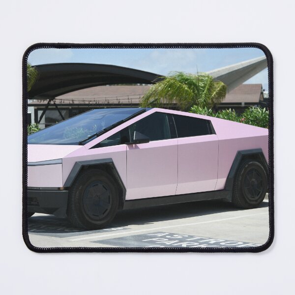 Item preview, Pink Tesla Cyber Truck outside SpaceX Starbase production facility designed and sold by STFPhotoAgency.
