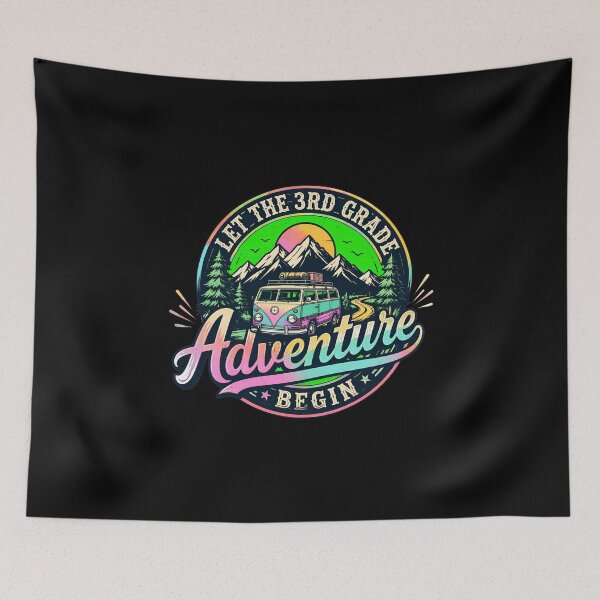 Item preview, Let the 3rd Grade Adventure Begin Mountains Sun Retro designed and sold by PaletteArc.