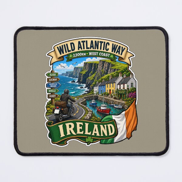 Item preview, Wild Atlantic Way Ireland Motorcycle Sticker & TShirt 08 designed and sold by OuterShellUK.