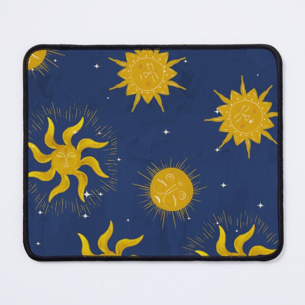 Item preview, Vintage Mystic Celestial Suns and Stars in Gold and Deep Blue designed and sold by aneladesigns.