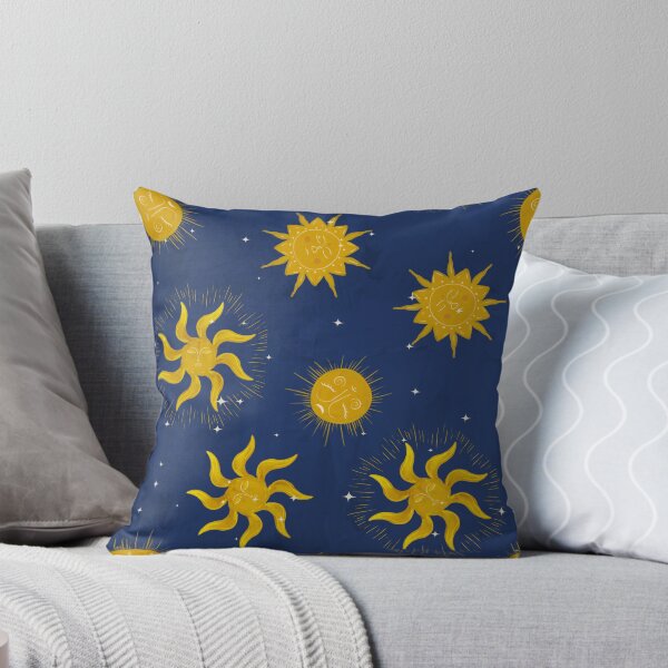 Item preview, Vintage Mystic Celestial Suns and Stars in Gold and Deep Blue designed and sold by aneladesigns.