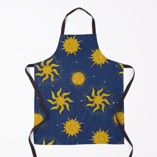 Item preview, Vintage Mystic Celestial Suns and Stars in Gold and Deep Blue designed and sold by aneladesigns.