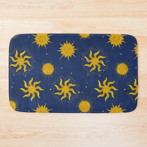 Item preview, Vintage Mystic Celestial Suns and Stars in Gold and Deep Blue designed and sold by aneladesigns.