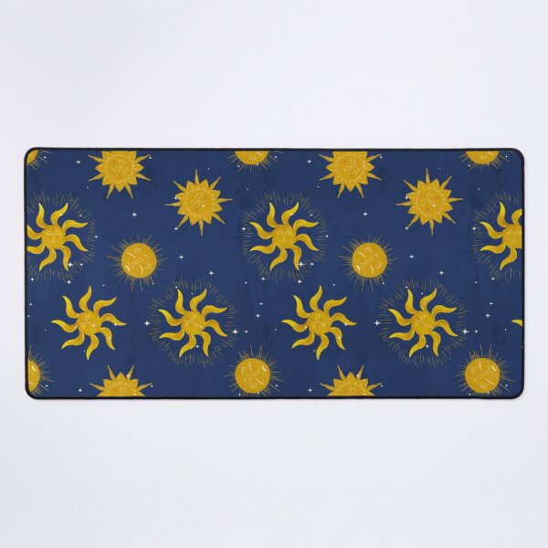 Item preview, Vintage Mystic Celestial Suns and Stars in Gold and Deep Blue designed and sold by aneladesigns.