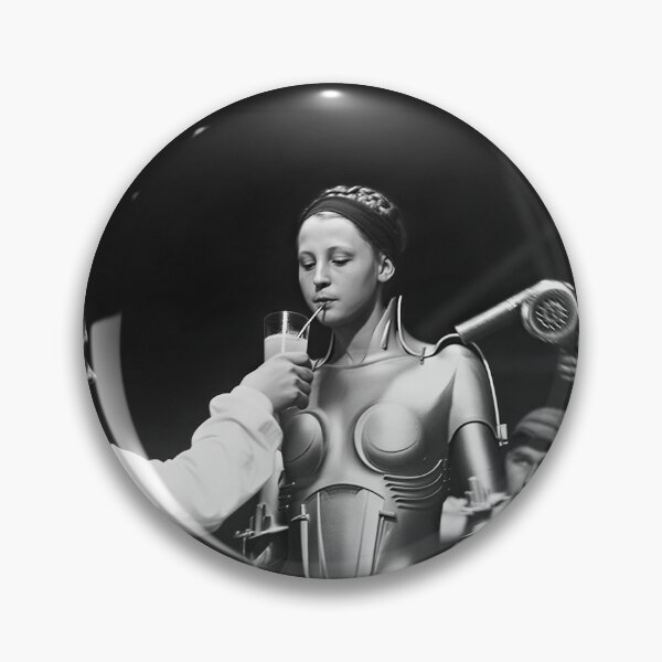 Item preview, Vintage 1927 Metropolis movie set with Brigitte Heim as the False Maria machine human Maschinenmensch drinking through straw black and white photograph designed and sold by Astrid Arkhangelsky.