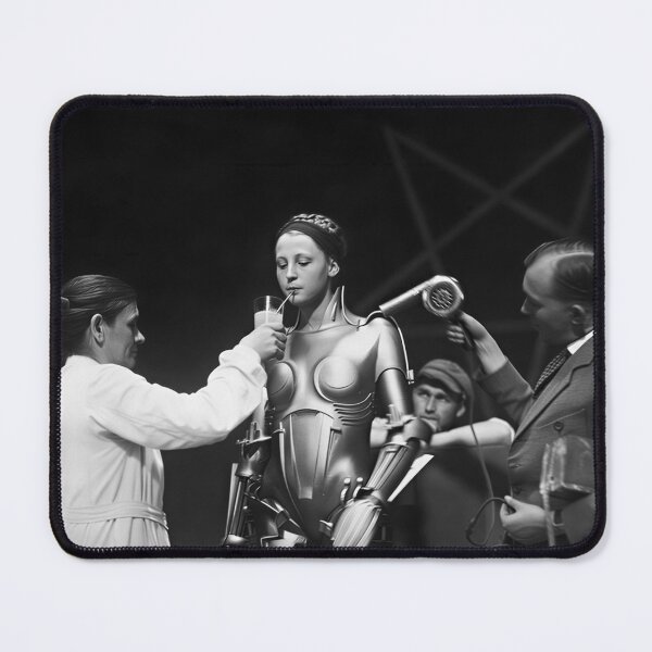 Item preview, Vintage 1927 Metropolis movie set with Brigitte Heim as the False Maria machine human Maschinenmensch drinking through straw black and white photograph designed and sold by Astrid Arkhangelsky.