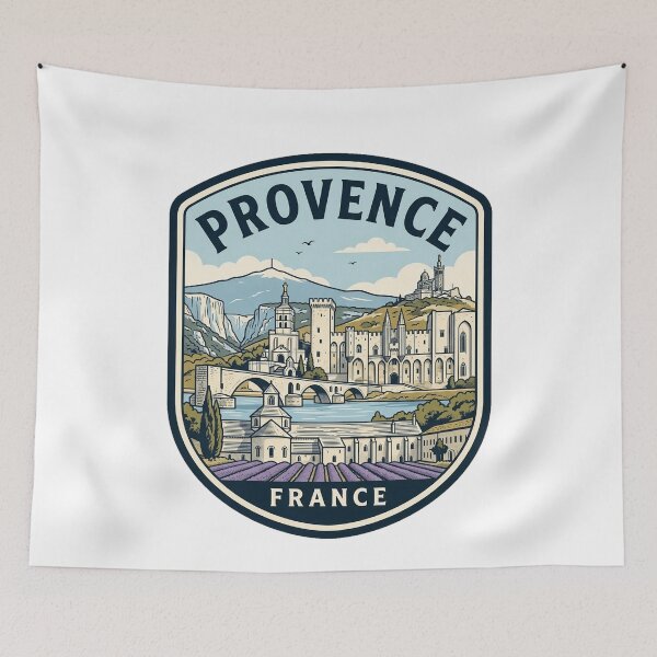 Item preview, Vintage Provence France Travel Badge Illustration designed and sold by k3rstman1.