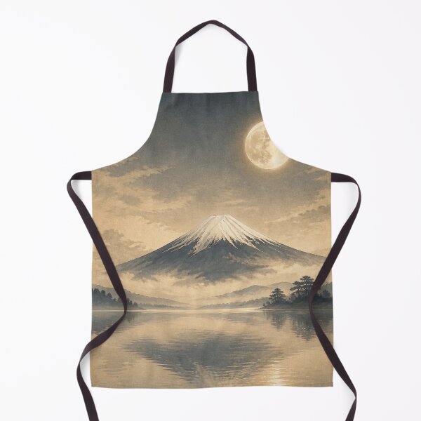 Item preview, Mount Fuji Moon Wall Art Poster | Moon Over Fuji Silence, Japandi Zen Landscape Print designed and sold by LuminaKage.