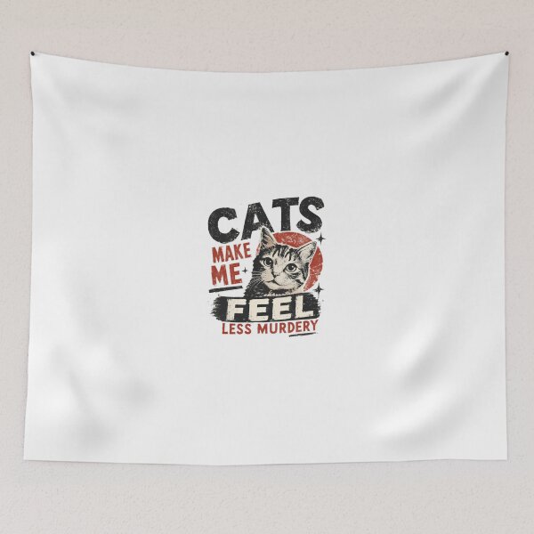 Item preview, Cats Make Me Feel Less Murdery Cat Lover Humor Feline Sarcasm Design designed and sold by JonesFlora2025.