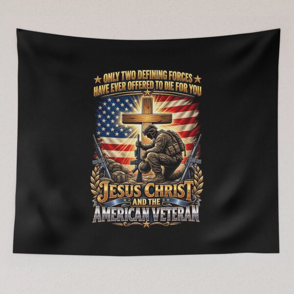 Item preview, Jesus Christ & American Veteran – Christian Patriotic Military Cross Design designed and sold by mobsture.