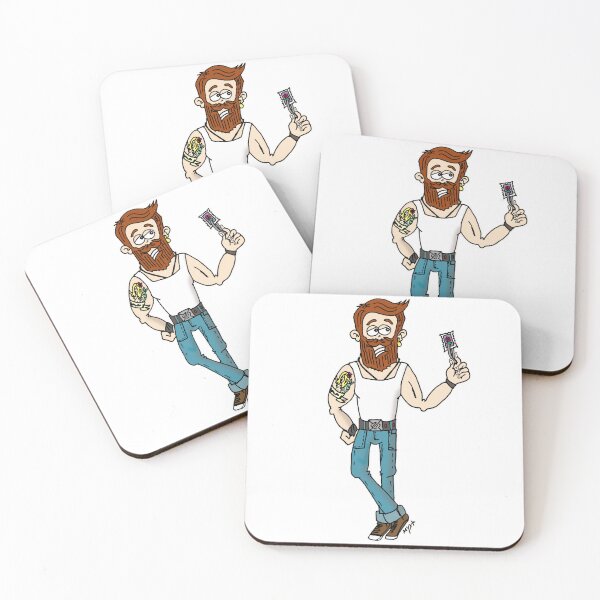 Item preview, Funny Hipster Philatelist Sticker | Tough Guy Penpal Art designed and sold by MyxaART.