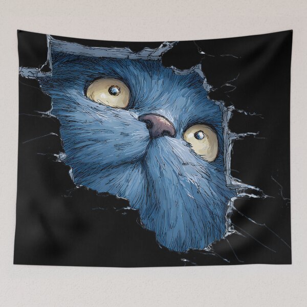 Item preview, Peeking cat illustration designed and sold by ScienceRex.