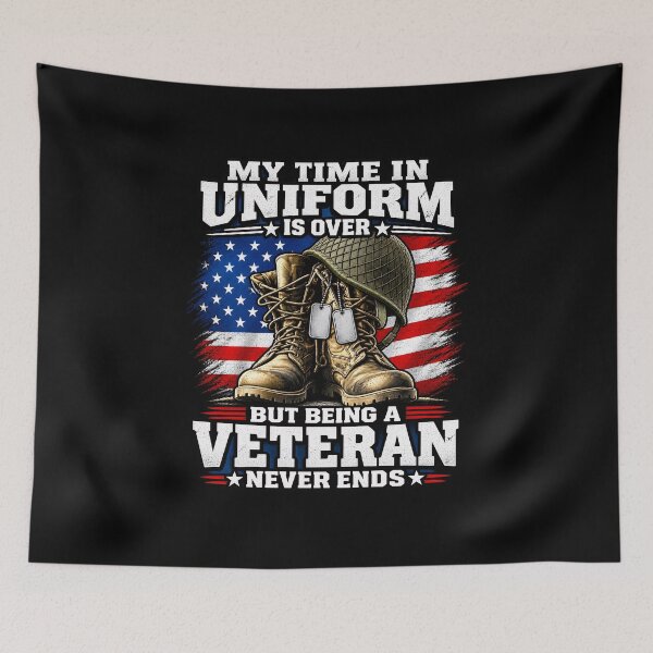 Item preview, American Veteran Never Ends – My Time in Uniform Is Over Veteran Military Design designed and sold by mobsture.