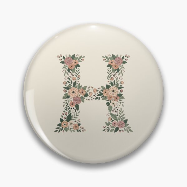 Item preview, Decorative Floral Letter H Botanical Monogram designed and sold by ITCHAWAWAA.
