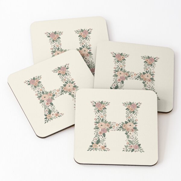 Item preview, Decorative Floral Letter H Botanical Monogram designed and sold by ITCHAWAWAA.