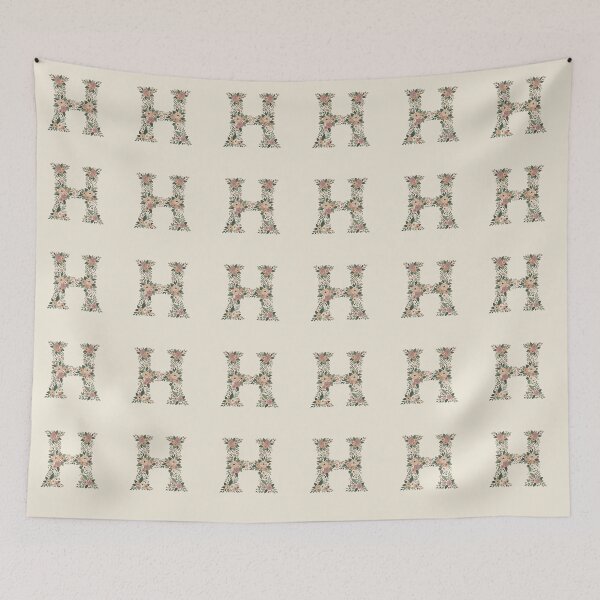 Item preview, Decorative Floral Letter H Botanical Monogram designed and sold by ITCHAWAWAA.