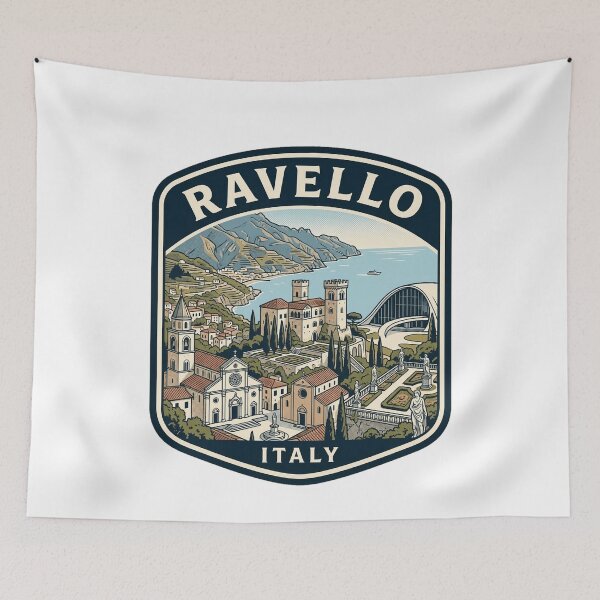 Artikelvorschau, Ravello, Italien, Amalfiküste, Vintage-Reiseemblem entworfen und verkauft von k3rstman1.