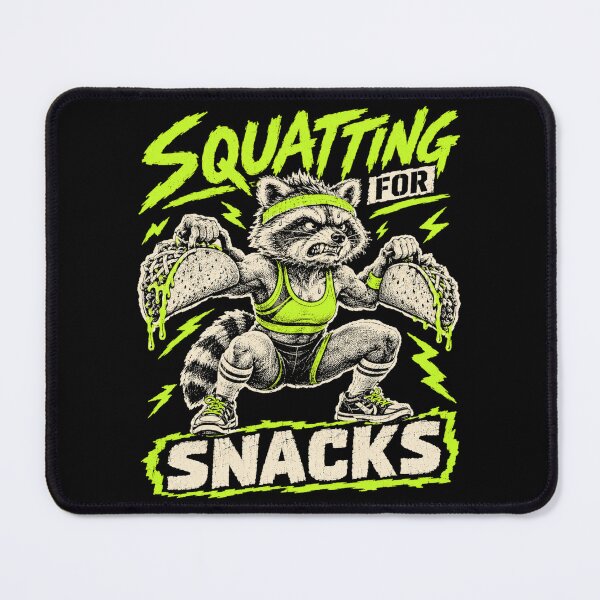 Item preview, Squatting For Snacks Funny Aerobics Raccoon designed and sold by macadolie.
