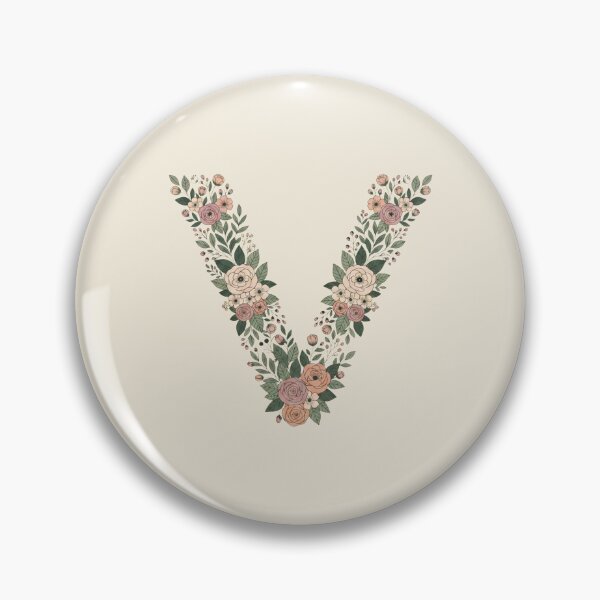 Item preview, Decorative Floral Letter V Botanical Monogram designed and sold by ITCHAWAWAA.