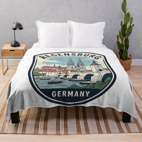 Item preview, Vintage Regensburg Germany Travel Badge Retro Landscape designed and sold by k3rstman1.