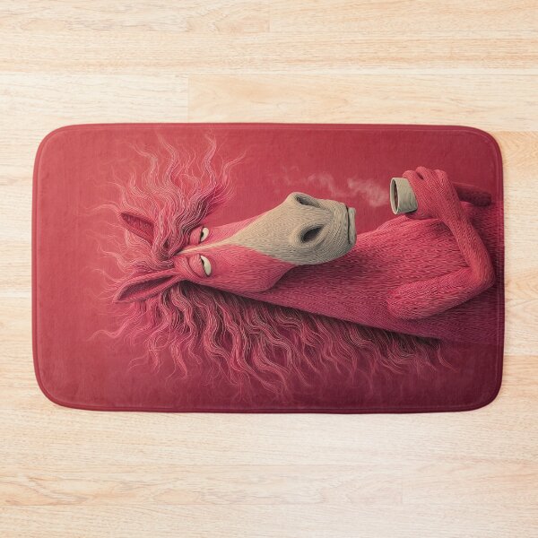 Item preview, Sleepy Pink Horse Enjoying Quiet Morning Coffee designed and sold by prettykaler.