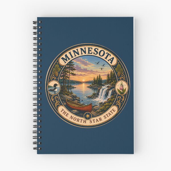 Item preview, Minnesota Landscape Illustration Travel Art Badge designed and sold by KrisSidDesigns.