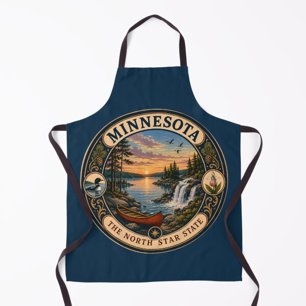 Item preview, Minnesota Landscape Illustration Travel Art Badge designed and sold by KrisSidDesigns.