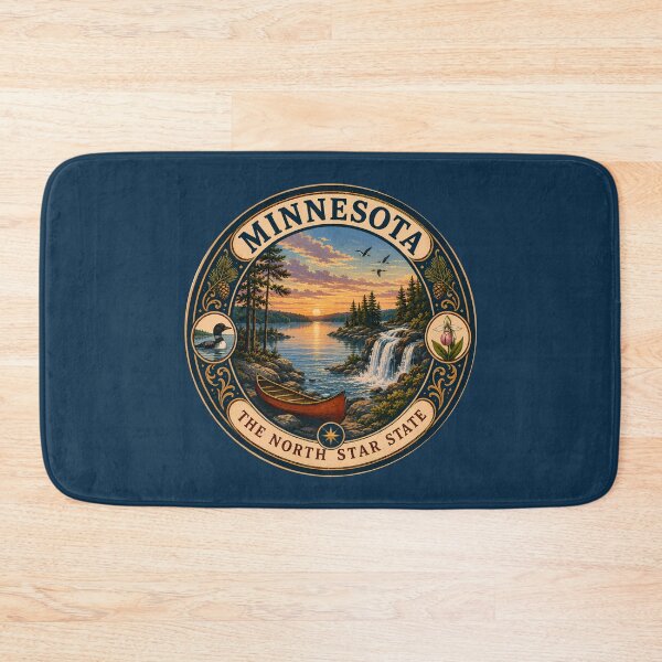 Item preview, Minnesota Landscape Illustration Travel Art Badge designed and sold by KrisSidDesigns.