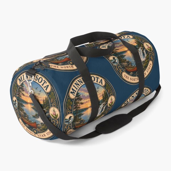 Item preview, Minnesota Landscape Illustration Travel Art Badge designed and sold by KrisSidDesigns.