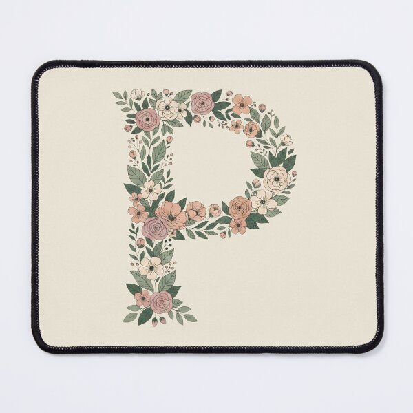 Item preview, Decorative Floral Letter P Botanical Monogram designed and sold by ITCHAWAWAA.