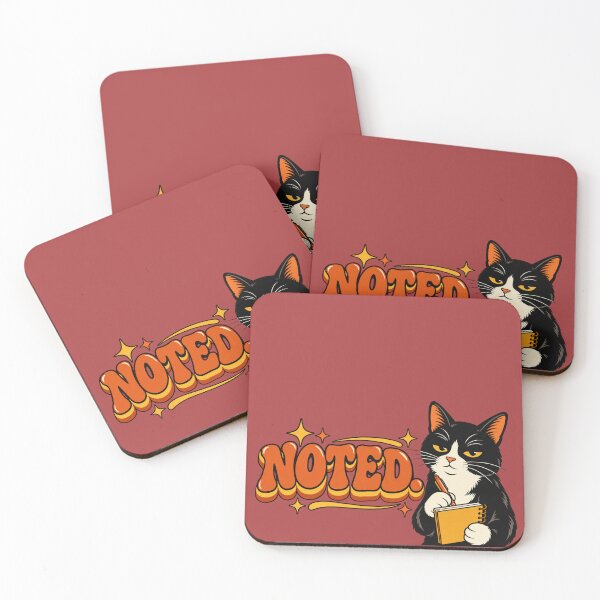 Item preview, NOTED Cat - Sarcastic Notebook Cat Retro Design designed and sold by Retro Whiskers.
