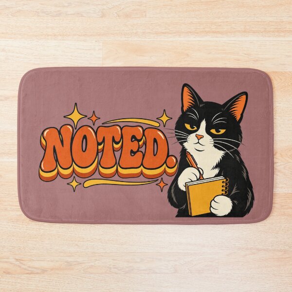 Item preview, NOTED Cat - Sarcastic Notebook Cat Retro Design designed and sold by Retro Whiskers.