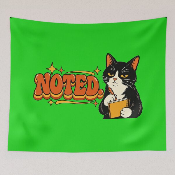 Item preview, NOTED Cat - Sarcastic Notebook Cat Retro Design designed and sold by Retro Whiskers.