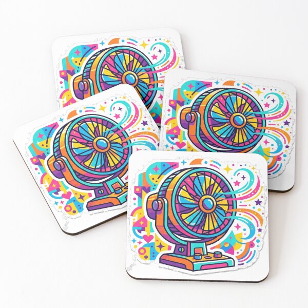 Item preview, Colorful Electric Fan Sticker | Pop Art Retro Sticker | Vibrant Geometric Vinyl Decal designed and sold by RoyArt0.