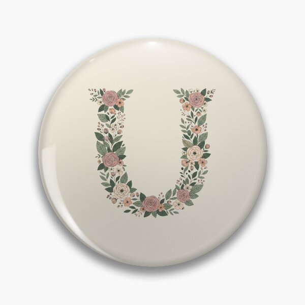 Item preview,  Decorative Floral Letter U Botanical Monogram designed and sold by ITCHAWAWAA.