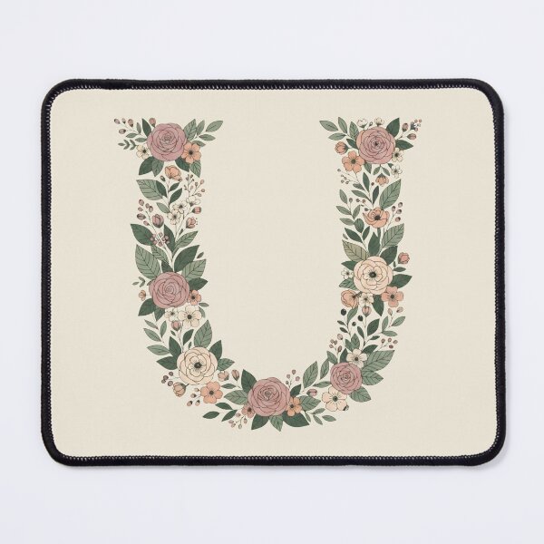 Item preview, Decorative Floral Letter U Botanical Monogram designed and sold by ITCHAWAWAA.