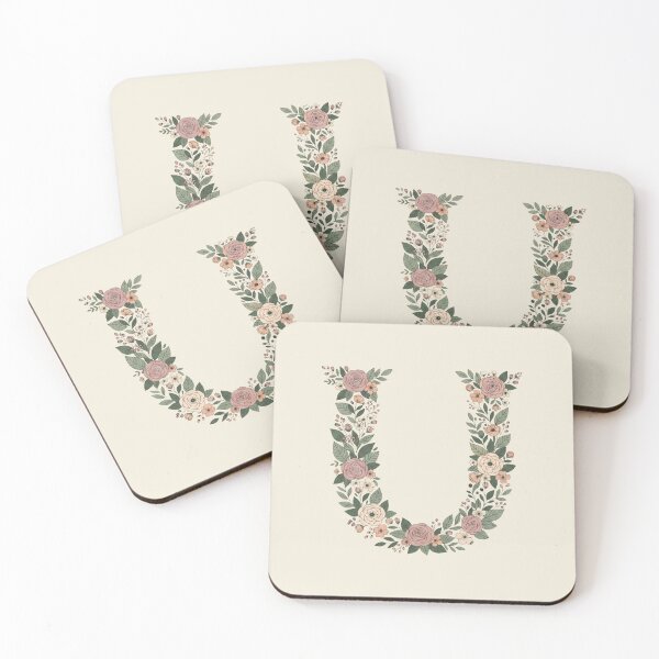 Item preview,  Decorative Floral Letter U Botanical Monogram designed and sold by ITCHAWAWAA.