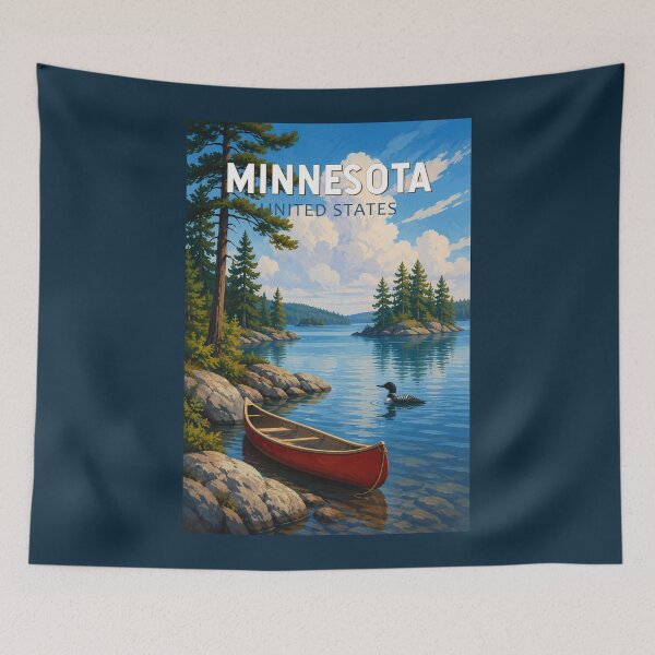 Item preview, Minnesota Illustration Travel Art Vintage designed and sold by KrisSidDesigns.