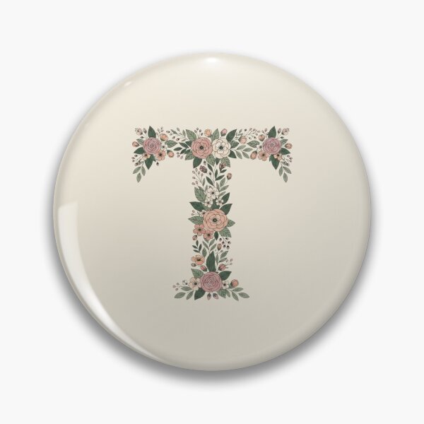 Item preview, Decorative Floral Letter T Botanical Monogram designed and sold by ITCHAWAWAA.