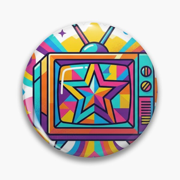 Item preview, Retro TV Sticker | Colorful Pop Art Television Sticker | Vibrant Geometric Vinyl Decal designed and sold by RoyArt0.
