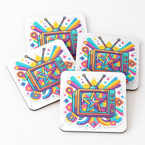 Item preview, Retro TV Sticker | Colorful Pop Art Television Sticker | Vibrant Geometric Vinyl Decal designed and sold by RoyArt0.