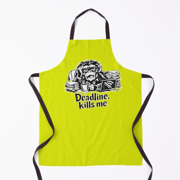 Item preview, Deadline Kills Me – Funny Overworked Chimp Cartoon Design designed and sold by Cabrasco.