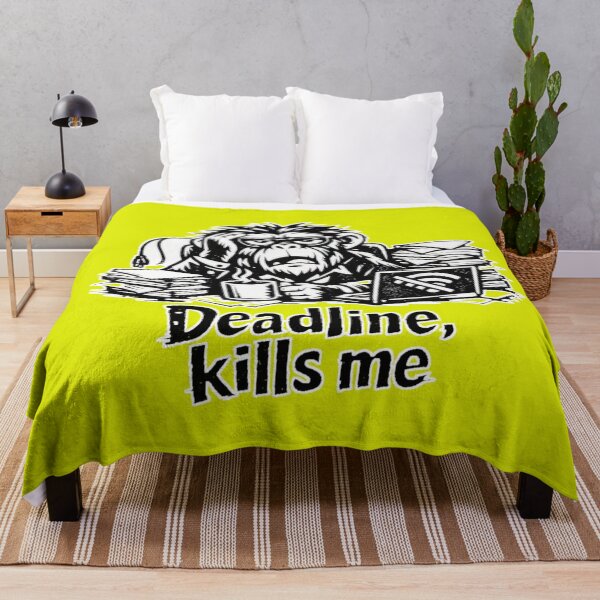 Item preview, Deadline Kills Me – Funny Overworked Chimp Cartoon Design designed and sold by Cabrasco.